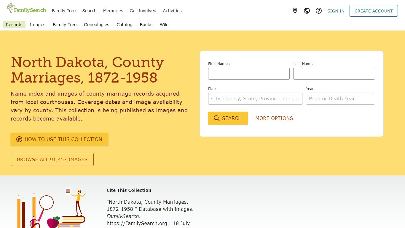 North Dakota, County Marriages, 1872-1958 • FamilySearch