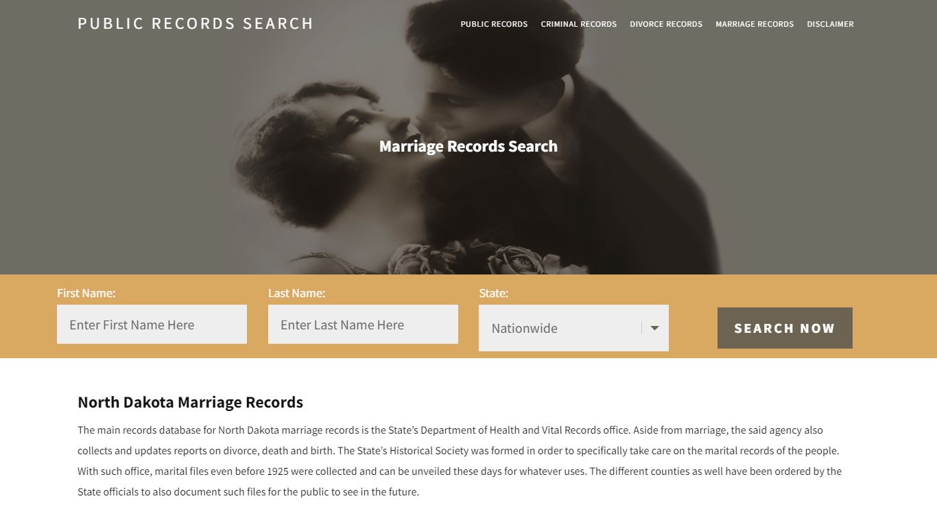 North Dakota Marriage Records | Enter Name and Search|14 Days Free